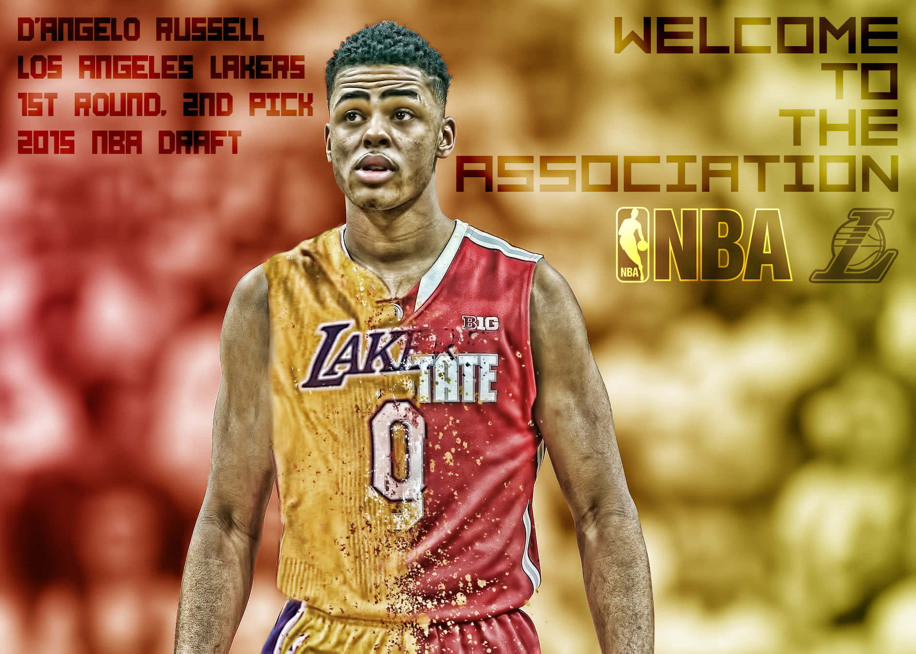 D'Angelo Russell 紅黃配色 壁紙