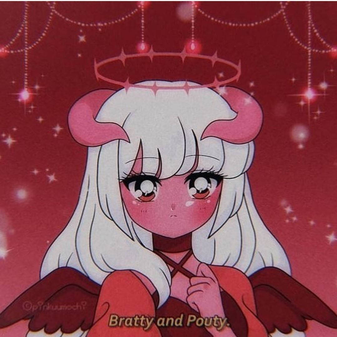 傲娇撅嘴恶魔少女动漫Discord头像 壁紙