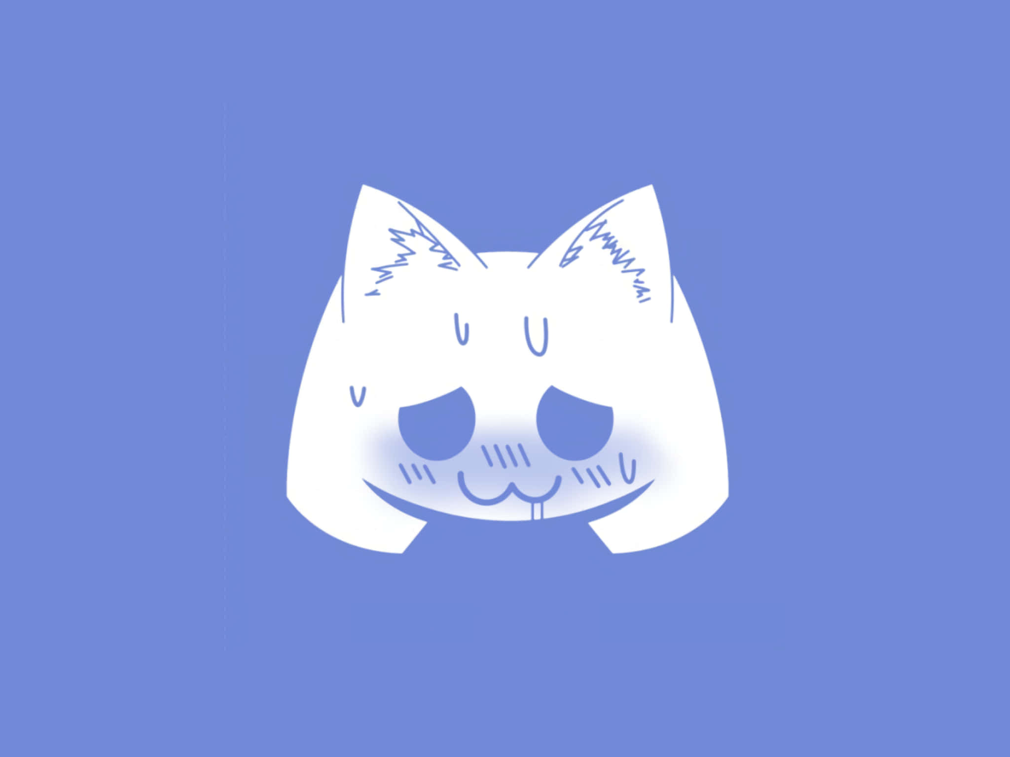 Discord 標誌可愛化為動漫貓咪 壁紙