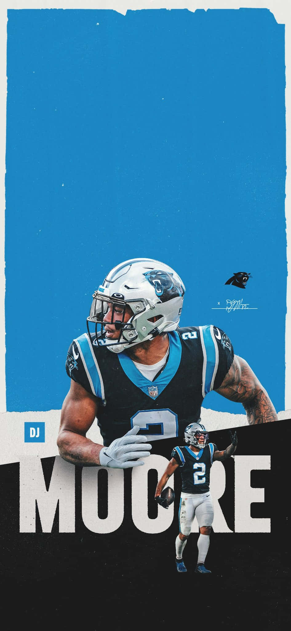 美式橄榄球运动员DJ Moore Carolina Panthers 壁紙