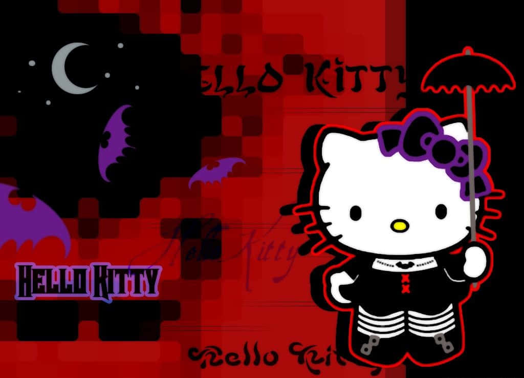 Emo Hello Kitty 半月 壁紙