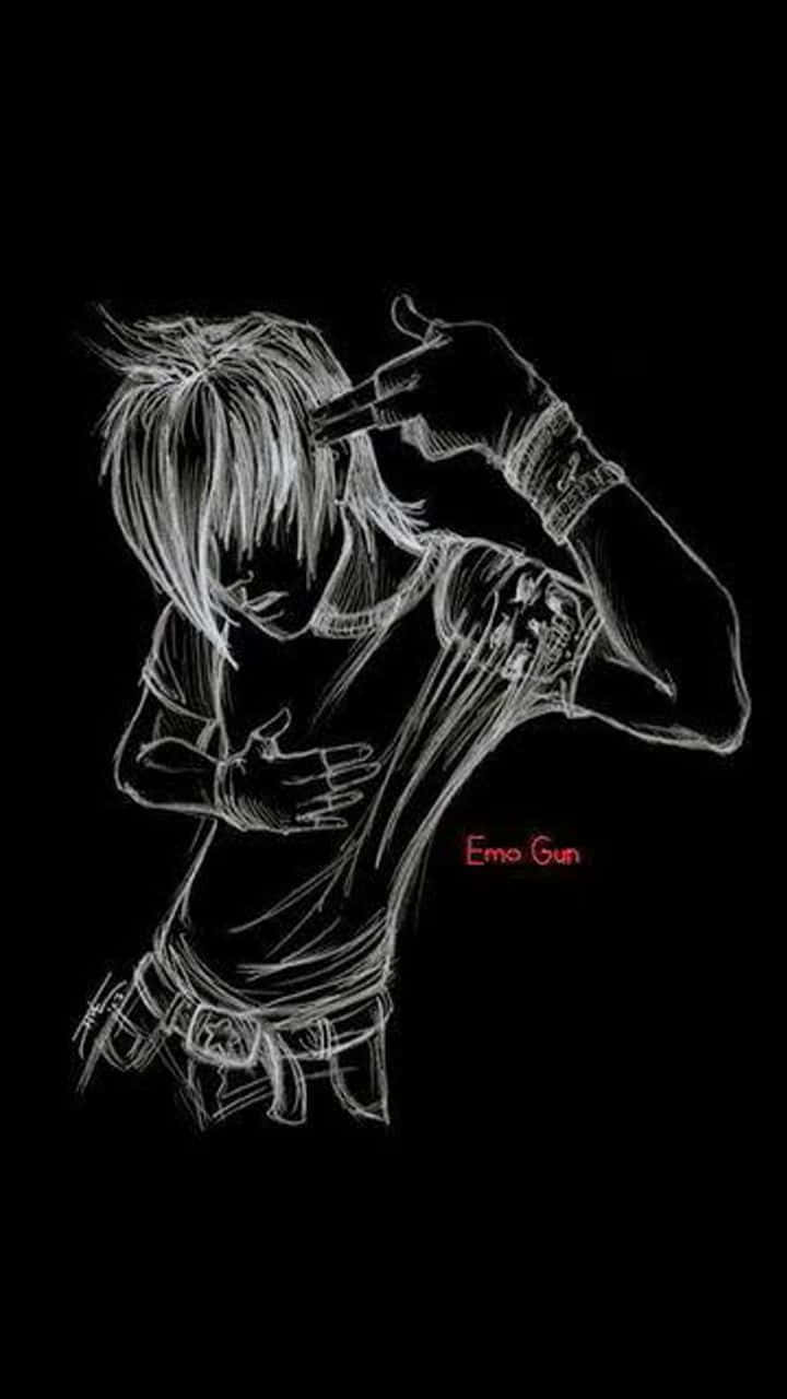 Emo iPhone 黑色背景男孩 壁紙