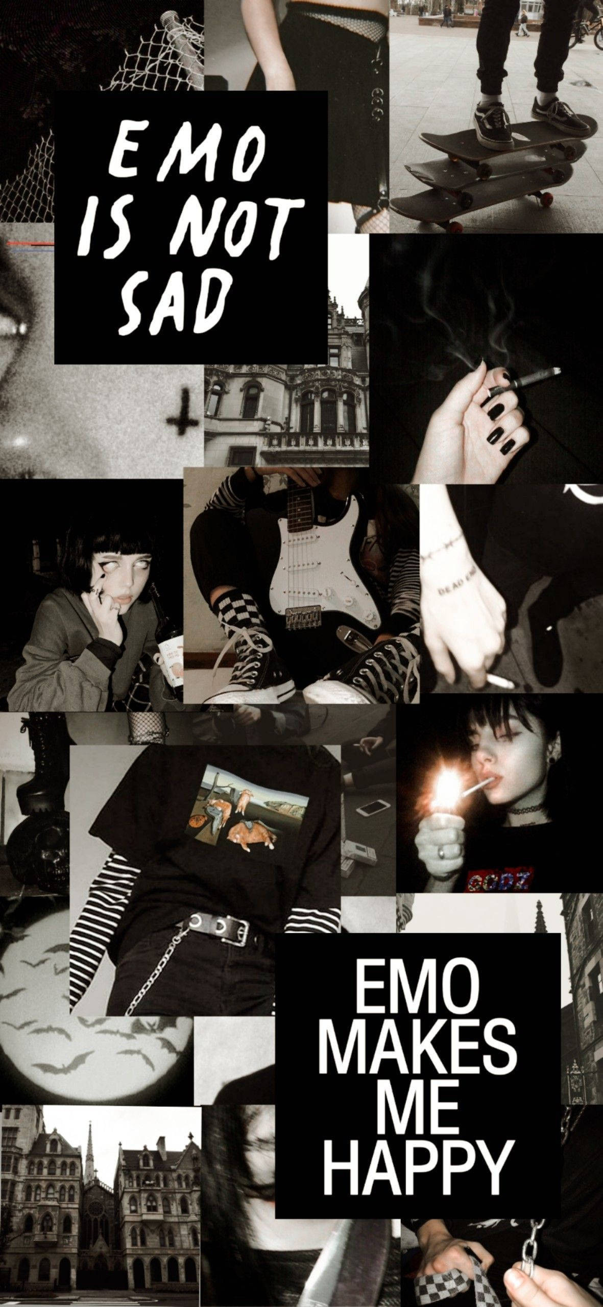 Emo 美學黑色拼貼 壁紙