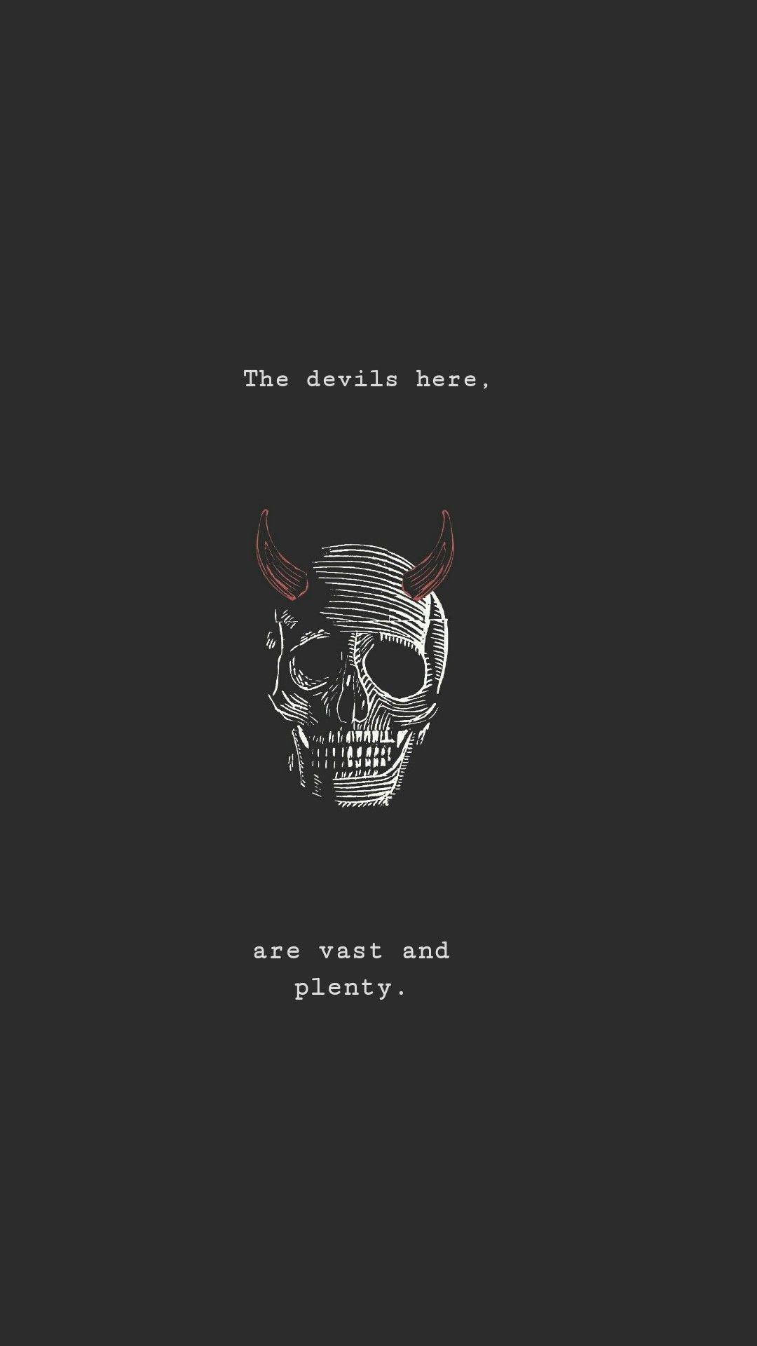 Emo 風格惡魔骷髏 壁紙