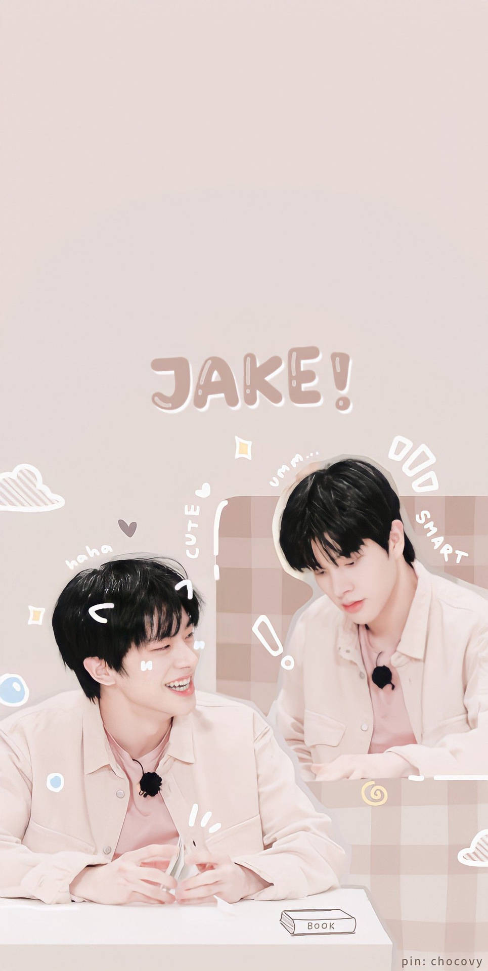 Enhypen Jake 米色美學拼貼桌布