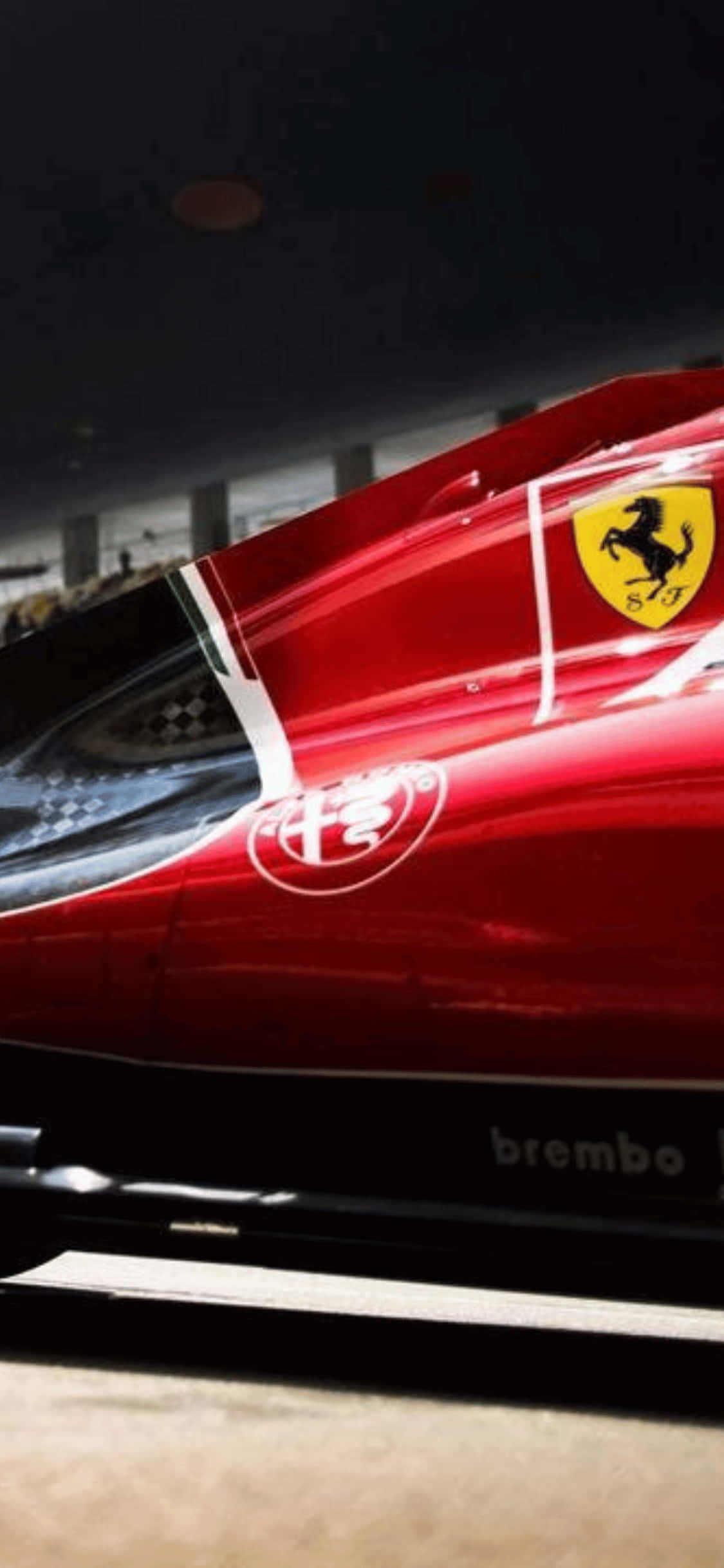 Ferrari 側面 iPhone XS F1 2018 背景 壁紙