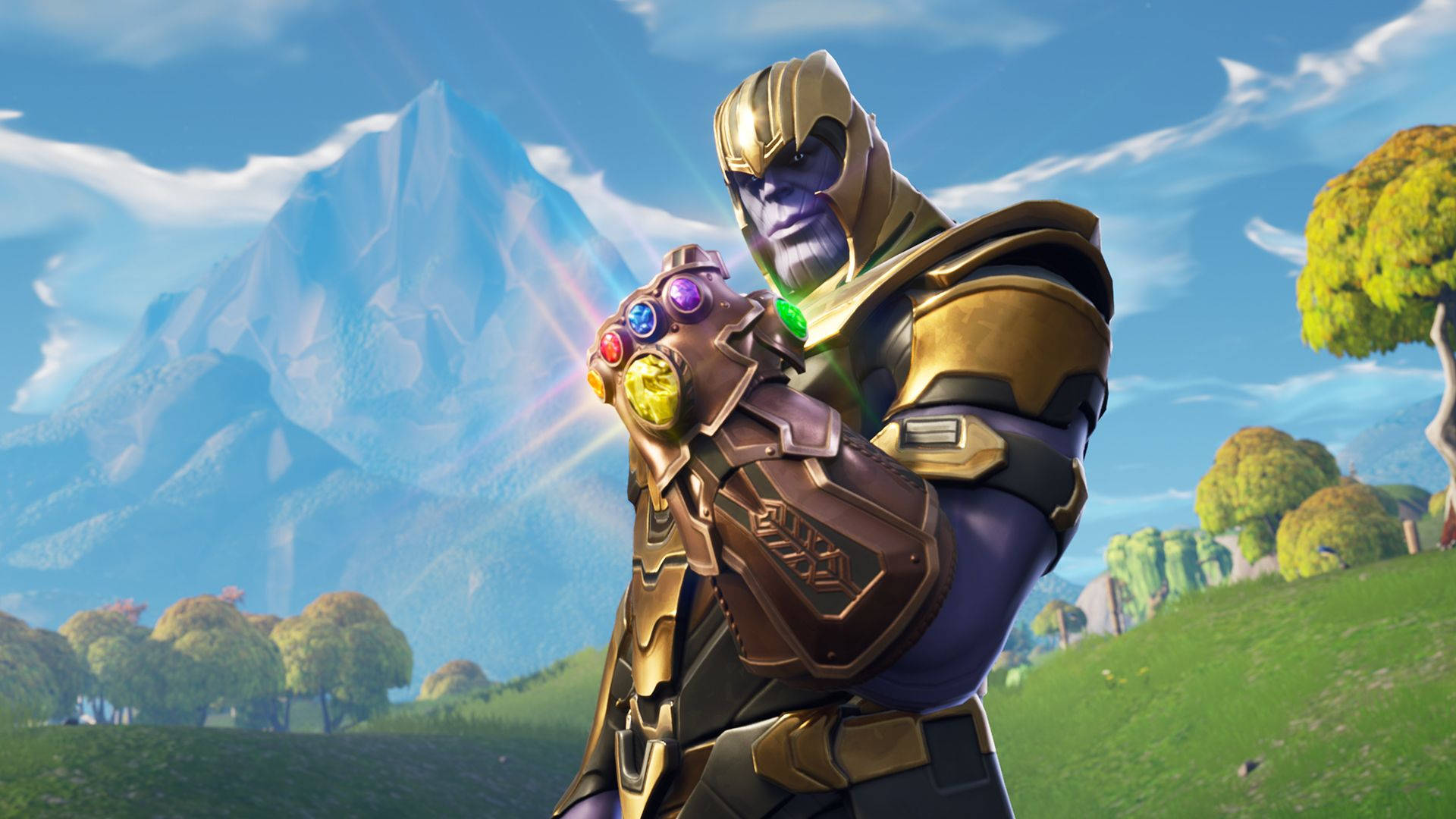 Fortnite中Thanus手持無限手套HD桌布。 — Fortnite 壁紙