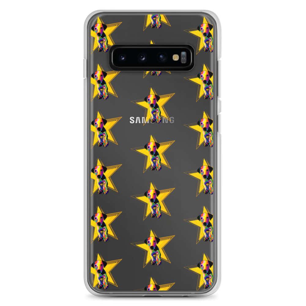 三星Galaxy S10手机壳上的黄色星星图案 壁紙