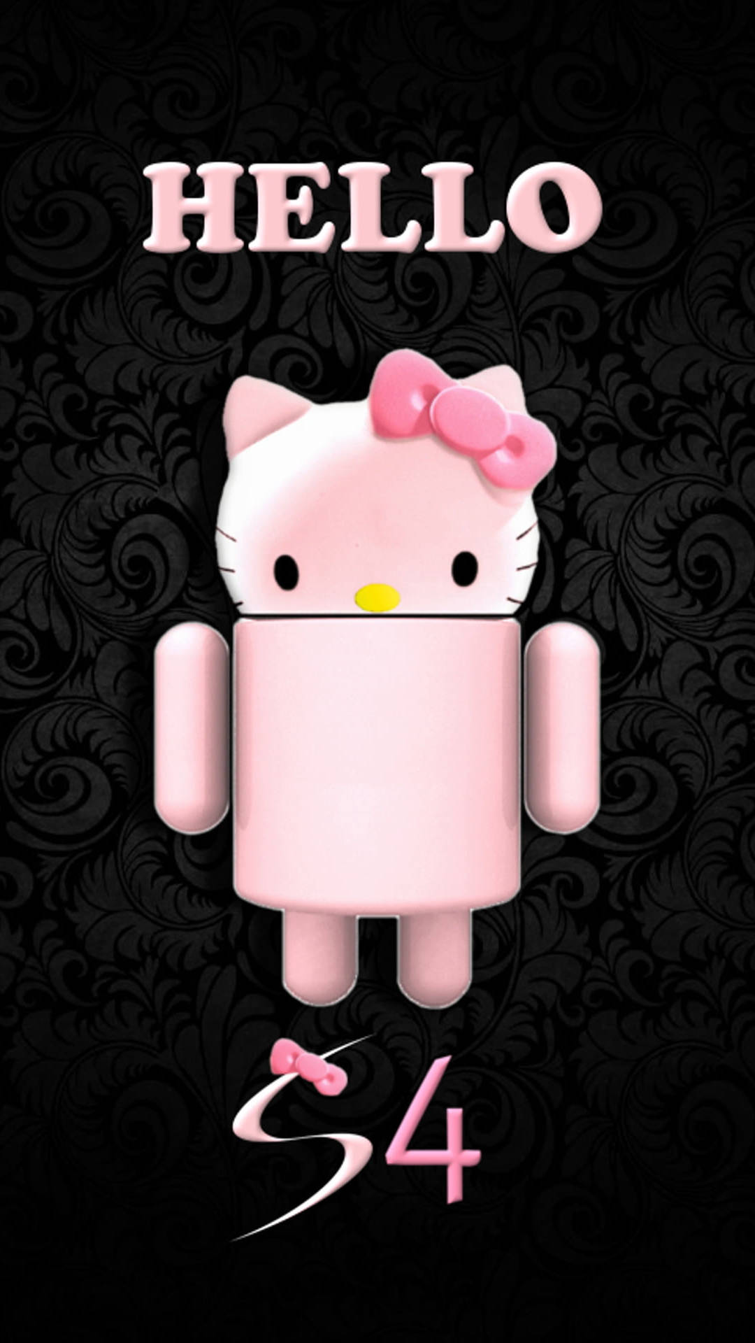 三星Galaxy S4黑色Hello Kitty 壁紙