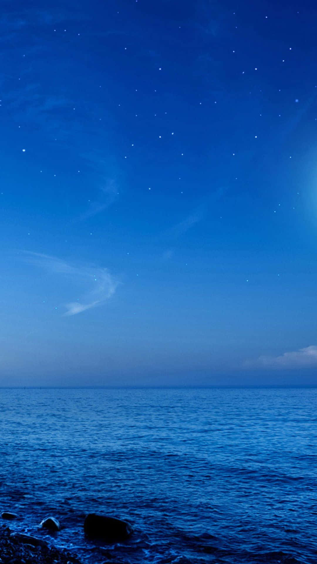 Galaxy S5 蓝色海洋星空 壁紙