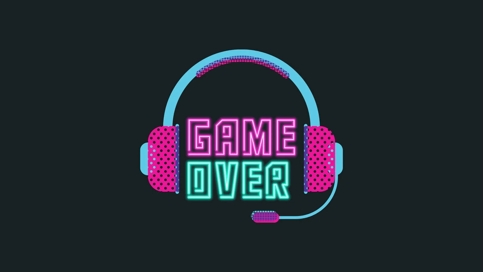 酷炫「Game Over」霓虹遊戲桌面 壁紙