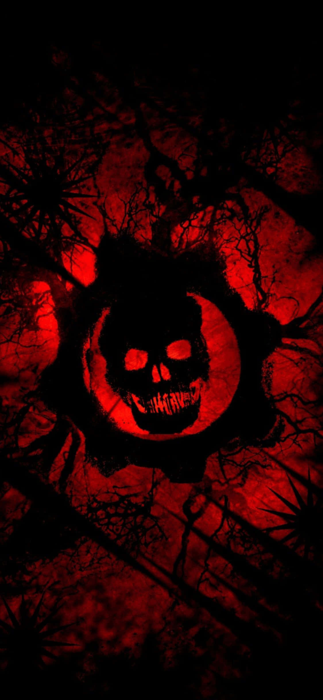 紅色與黑色的《Gears of War》標誌 壁紙