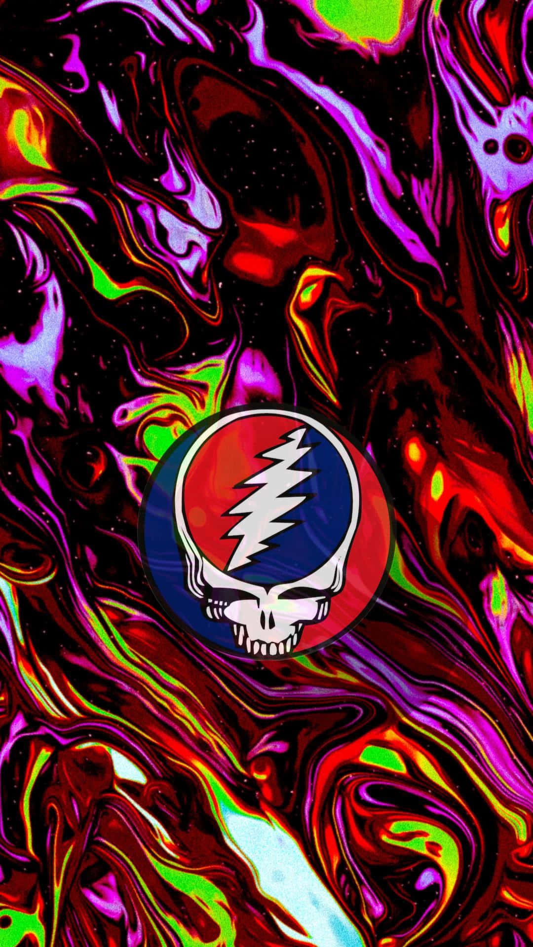 Grateful Dead iPhone 伸縮發光骷髏標誌桌布 壁紙