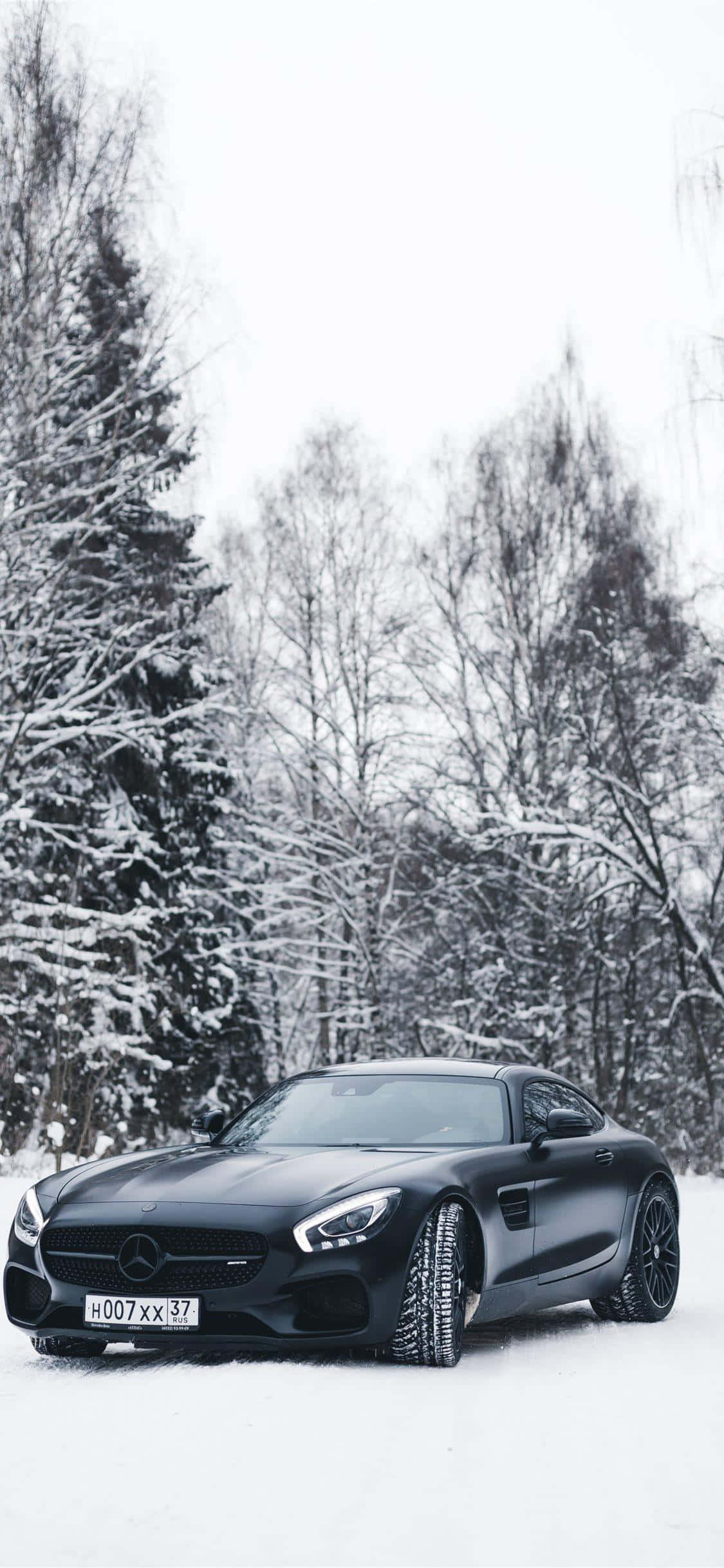 雪地黑色 GT iPhone Xs Mercedes Amg 背景 壁紙