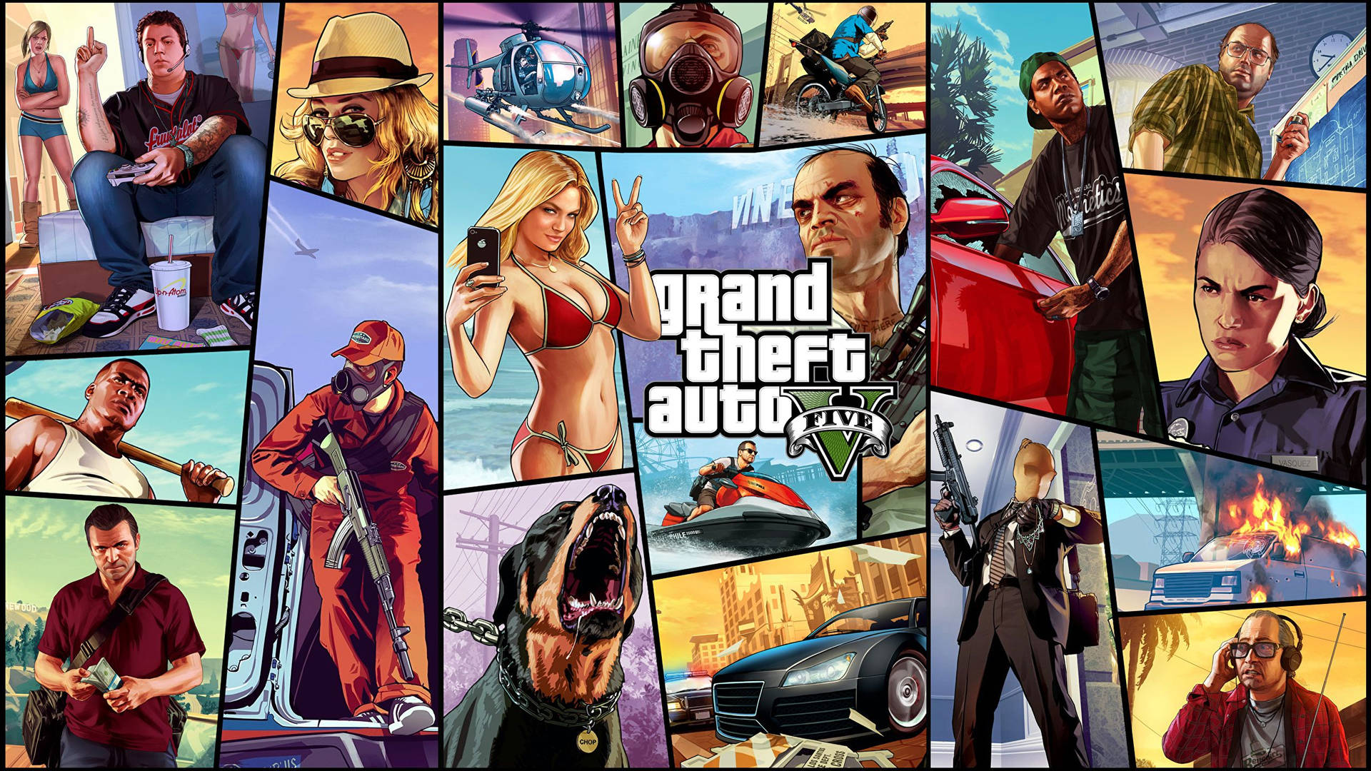 GTA 5 2560x1440 拼貼壁紙 壁紙