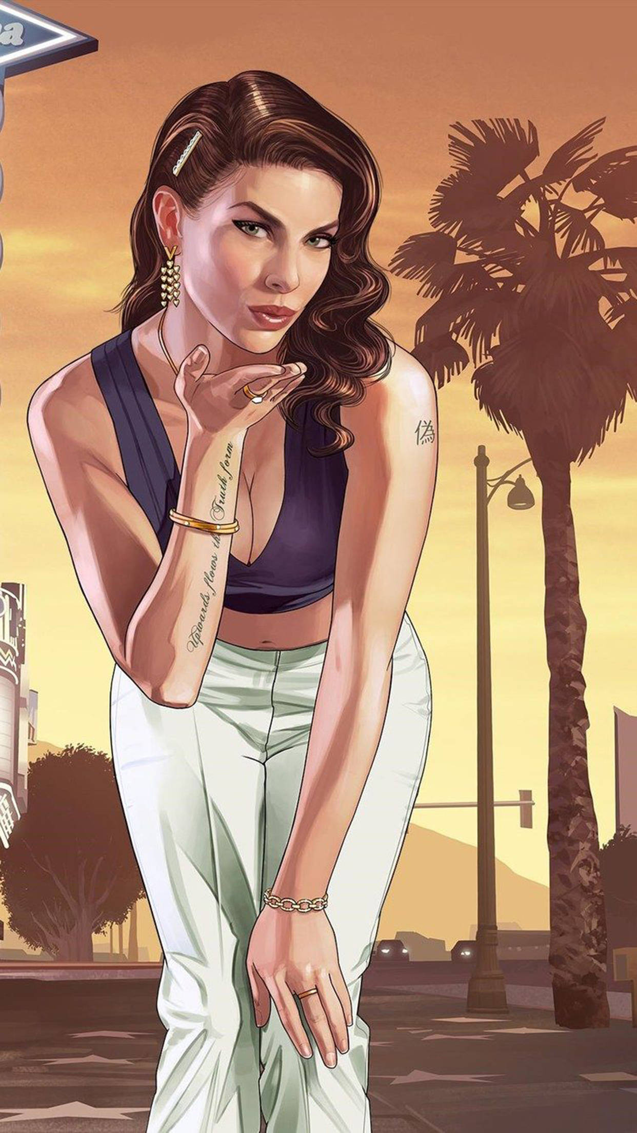 GTA iPhone 棕髮女孩 壁紙