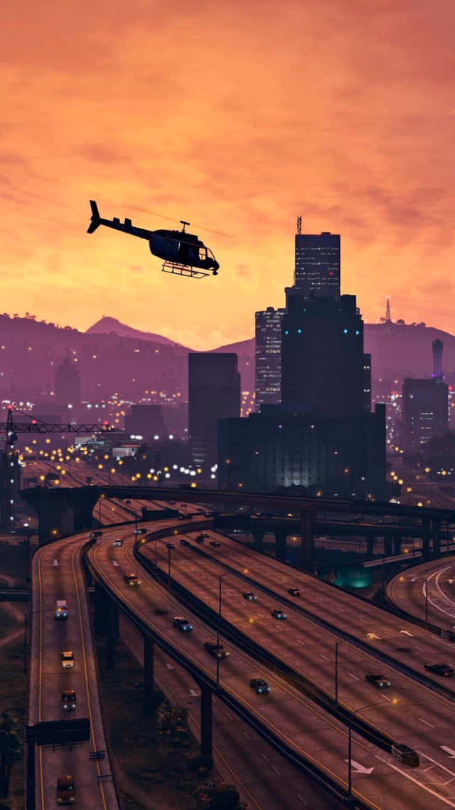 GTA背景：直升机飞越洛圣都 壁紙