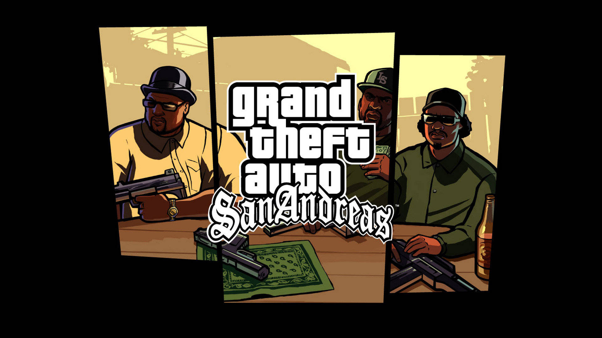 GTA SA 4K 大烟枪、莱德尔与斯威特 壁紙