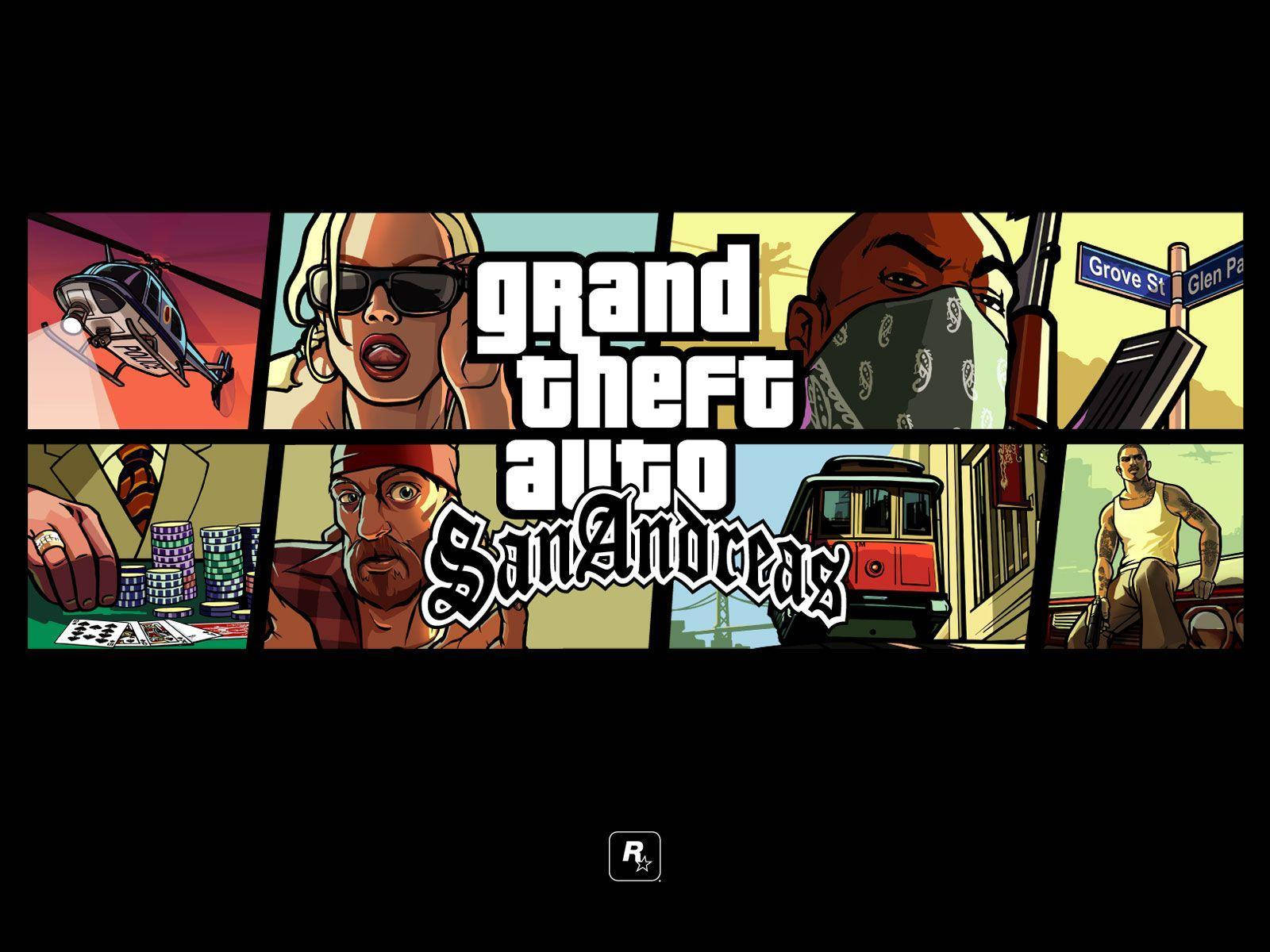 《GTA：聖安地列斯》角色動態拼貼 壁紙