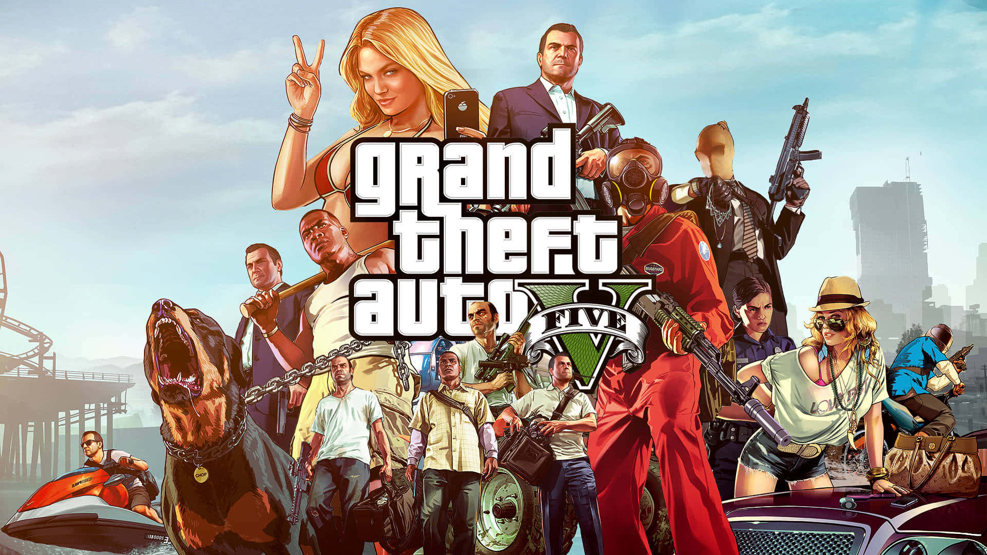 GTA背景 俠盜獵車手五載入畫面角色 壁紙