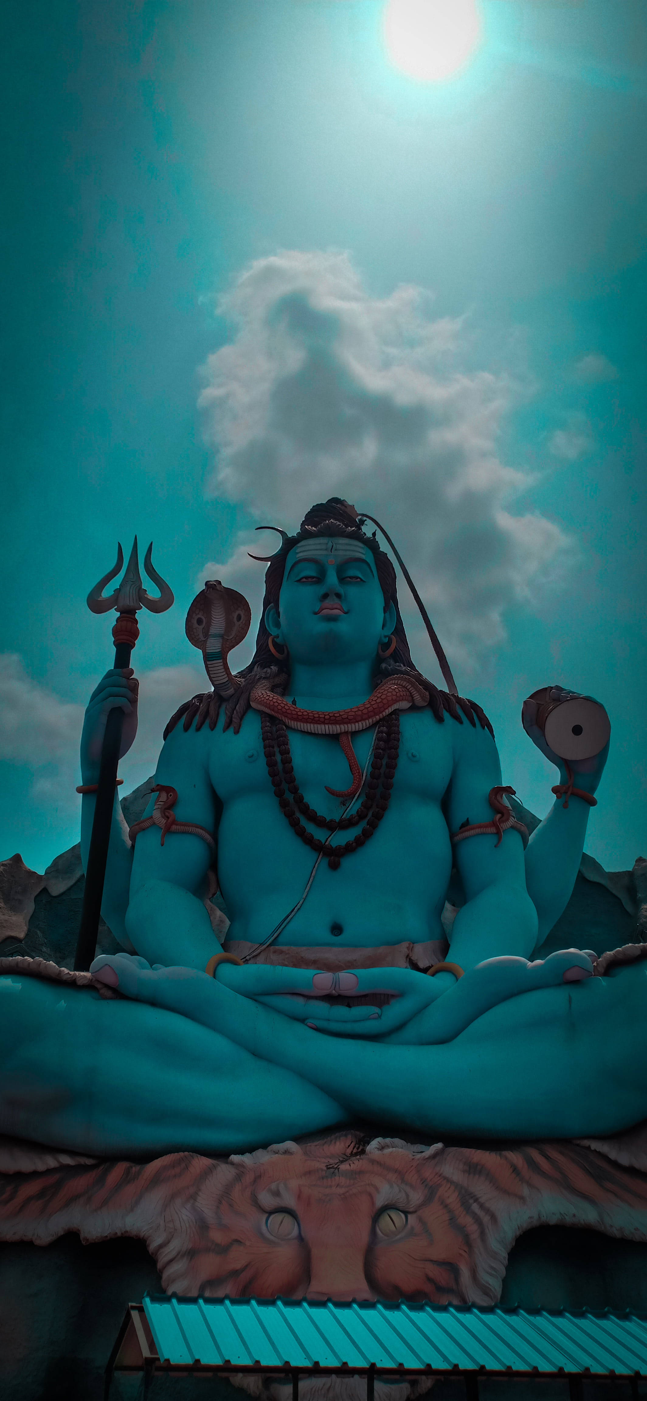 Har Har Mahadev 蓝色雕像 壁紙