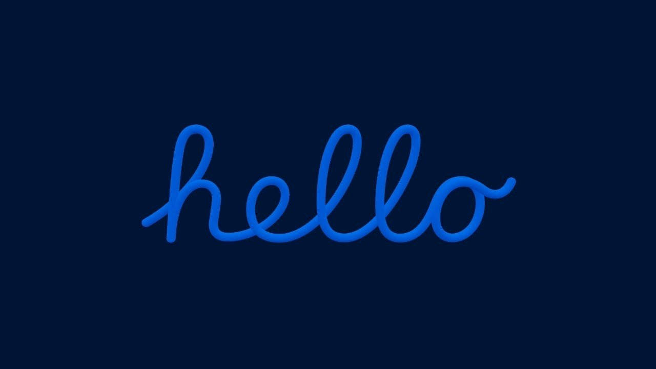 簡約深藍色Hello字樣 壁紙