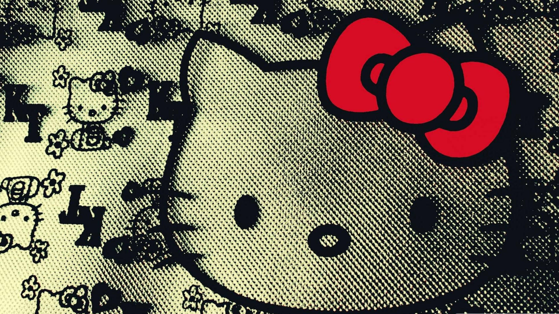 藝術風格黑色Hello Kitty桌布 壁紙