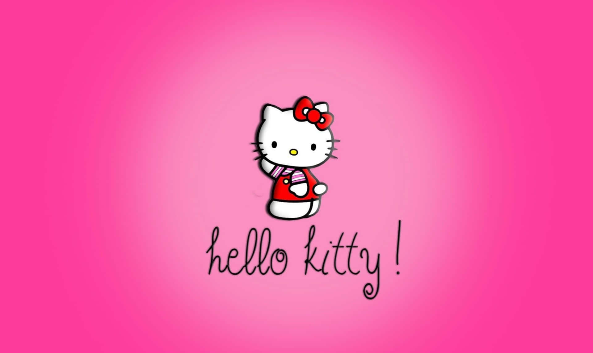 Hello Kitty 粉色背景筆電桌布 壁紙