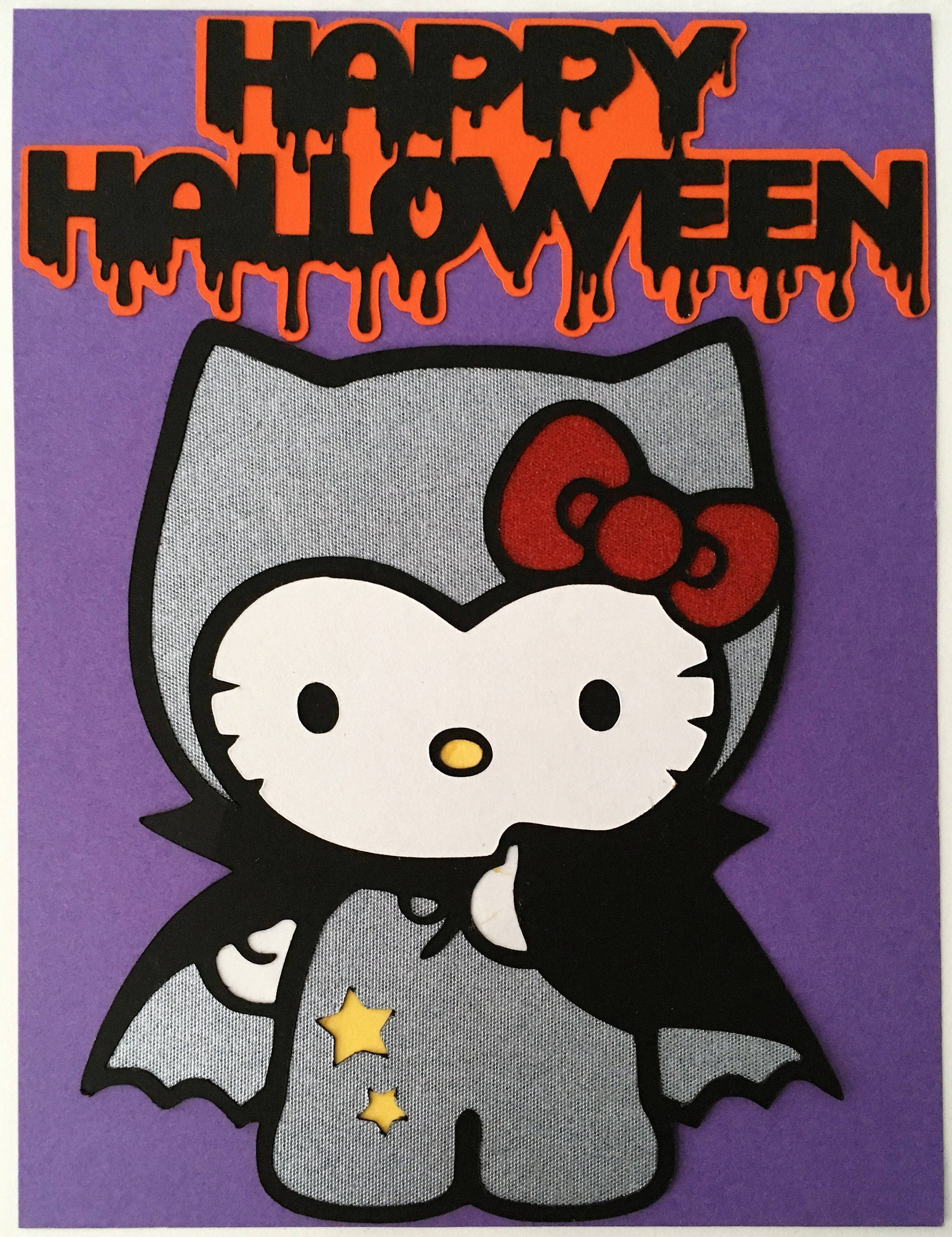 灰色蝙蝠Hello Kitty萬聖節 壁紙