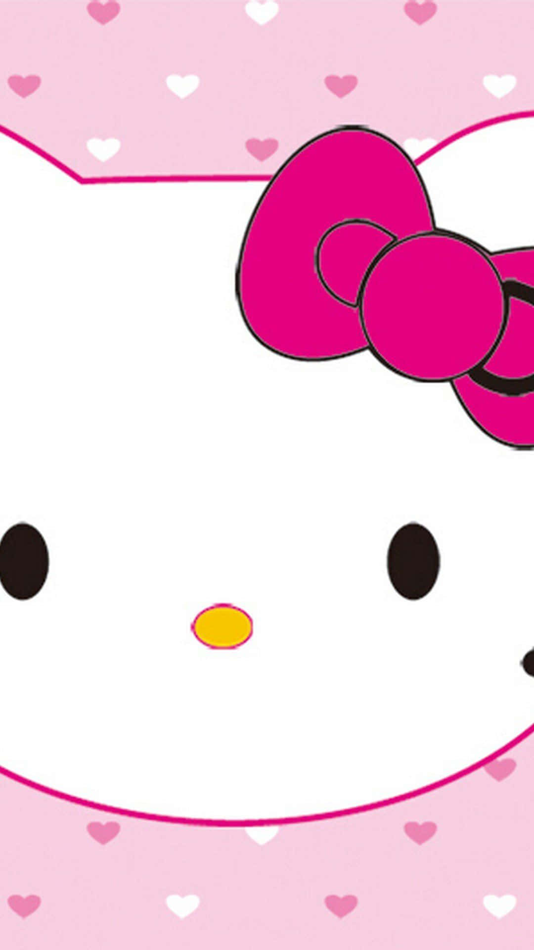 可愛粉紅Hello Kitty特寫 壁紙
