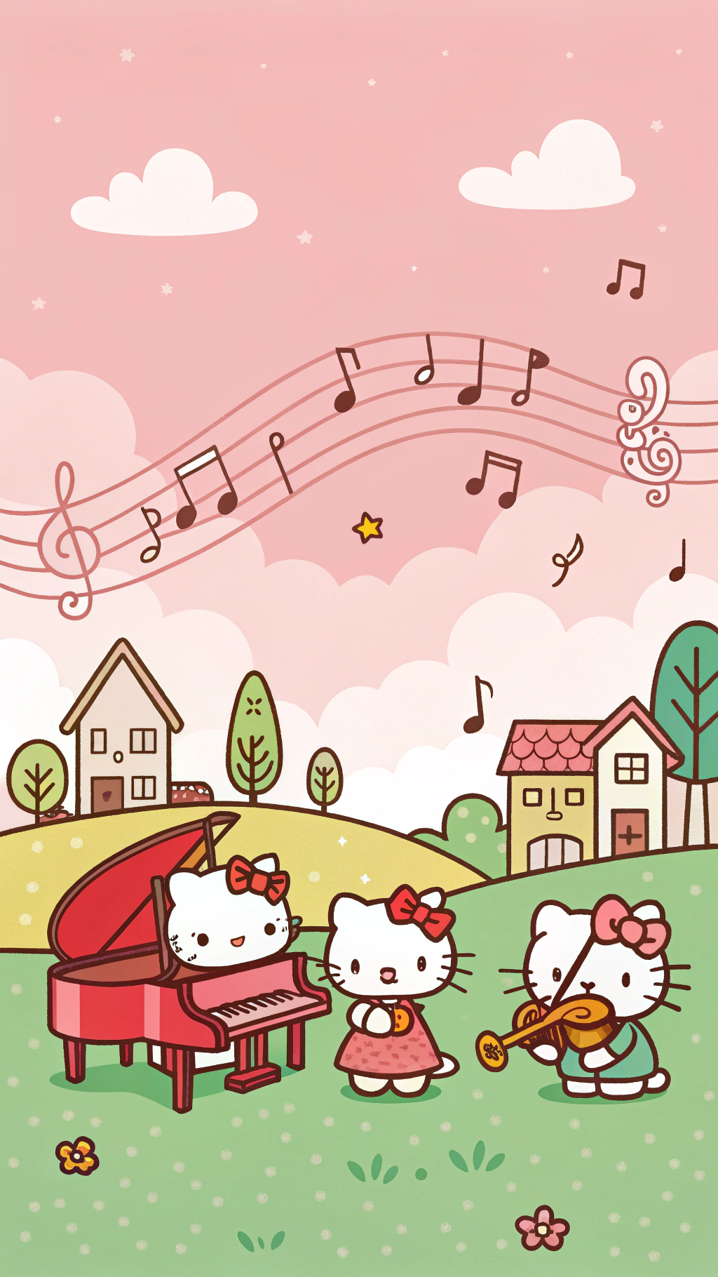 Hello Kitty 的樂團將偷走你的心 壁紙