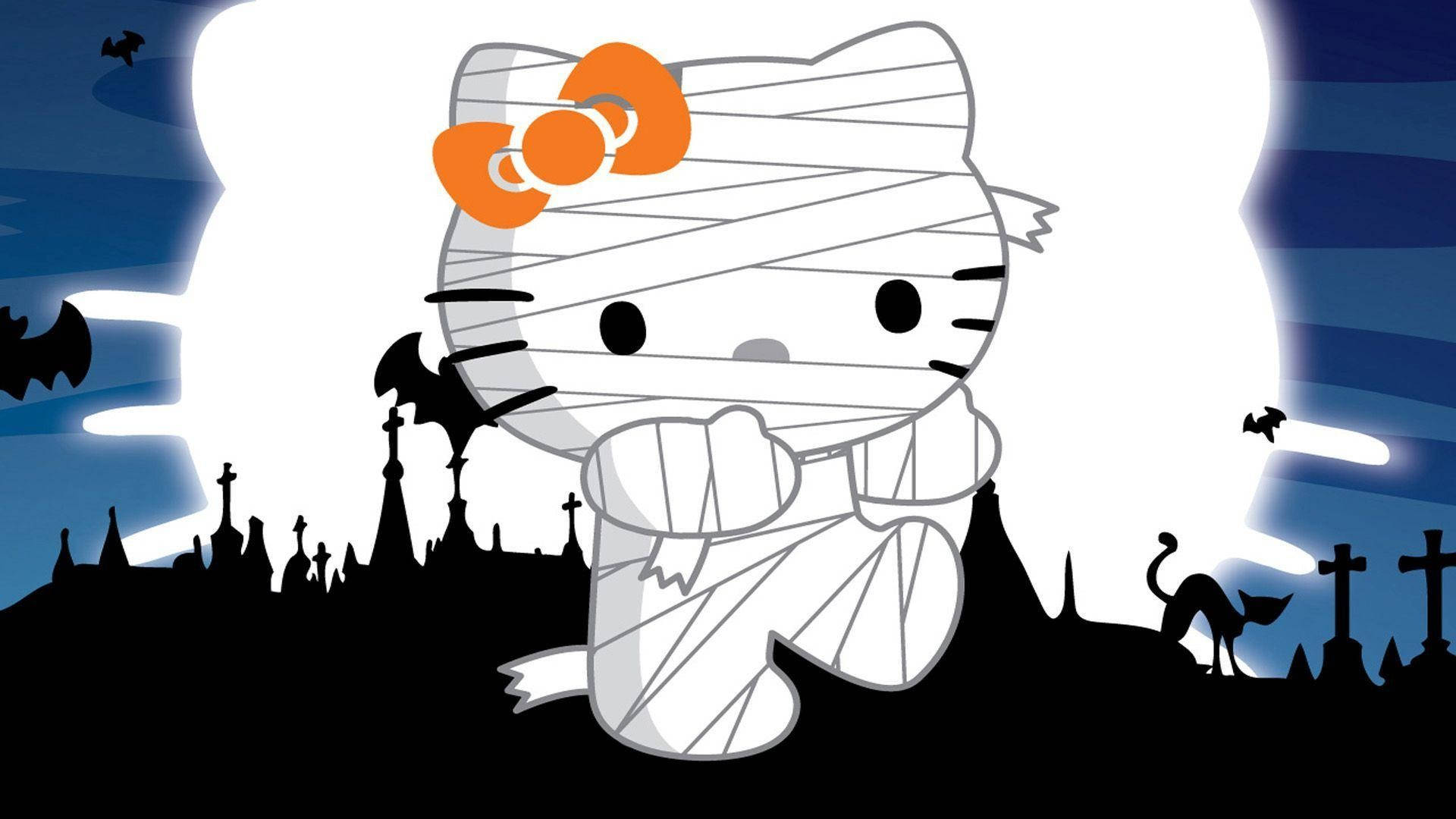Hello Kitty 萬聖節可愛木乃伊 壁紙