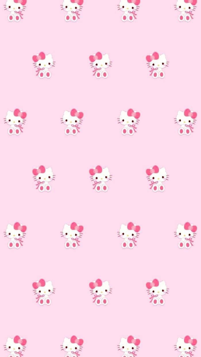 大量可愛粉紅Hello Kitty 壁紙