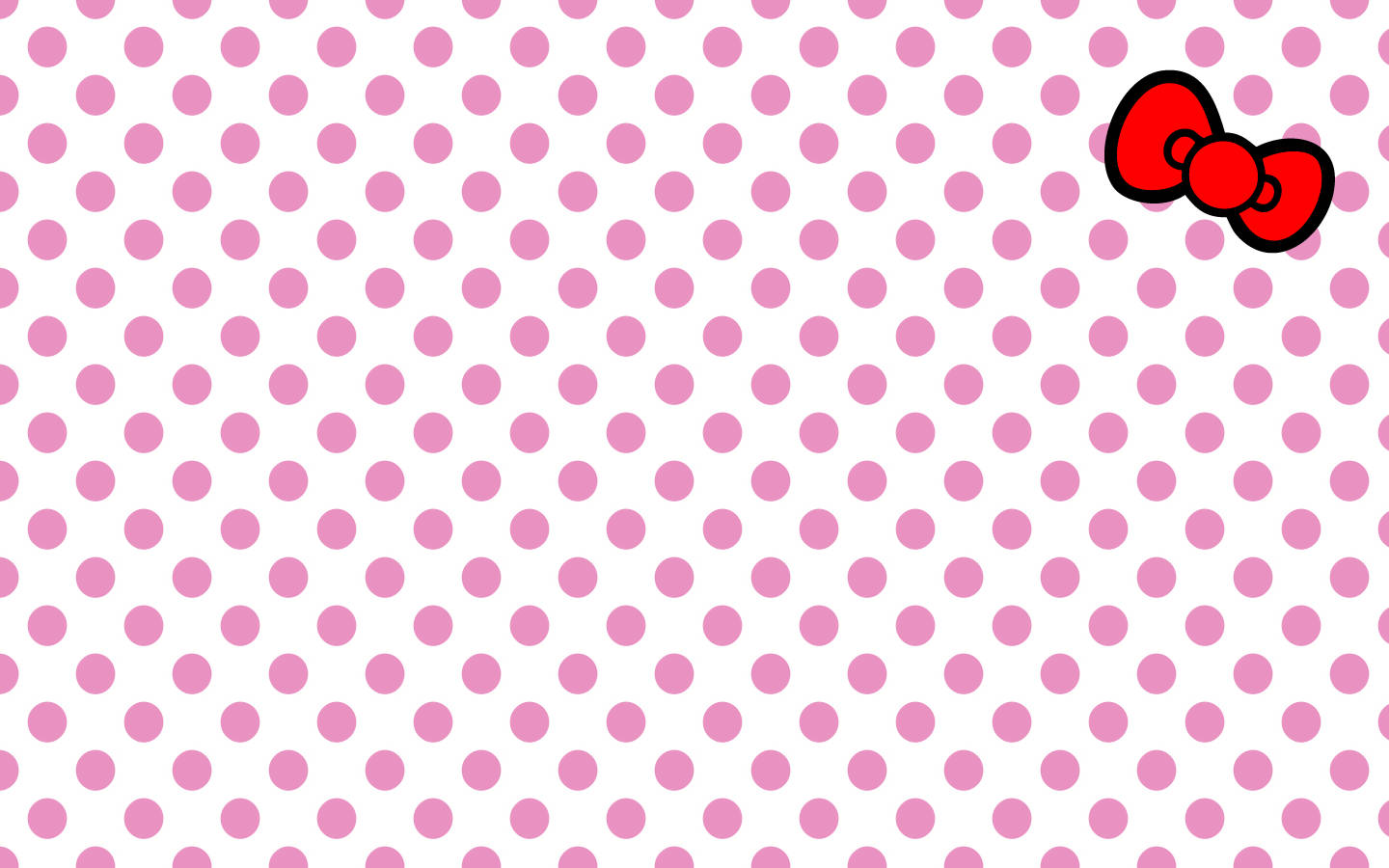 粉紅Hello Kitty圓點圖案 壁紙