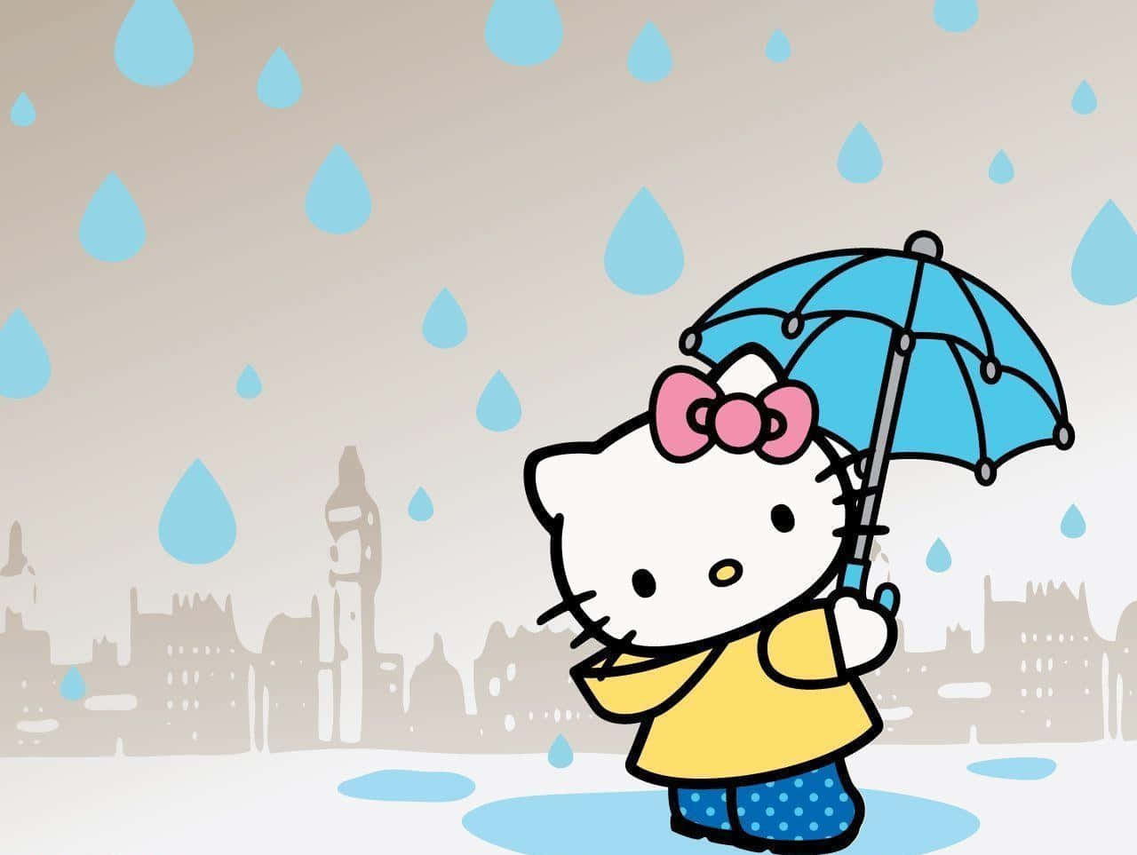 Hello Kitty 筆電雨城 壁紙