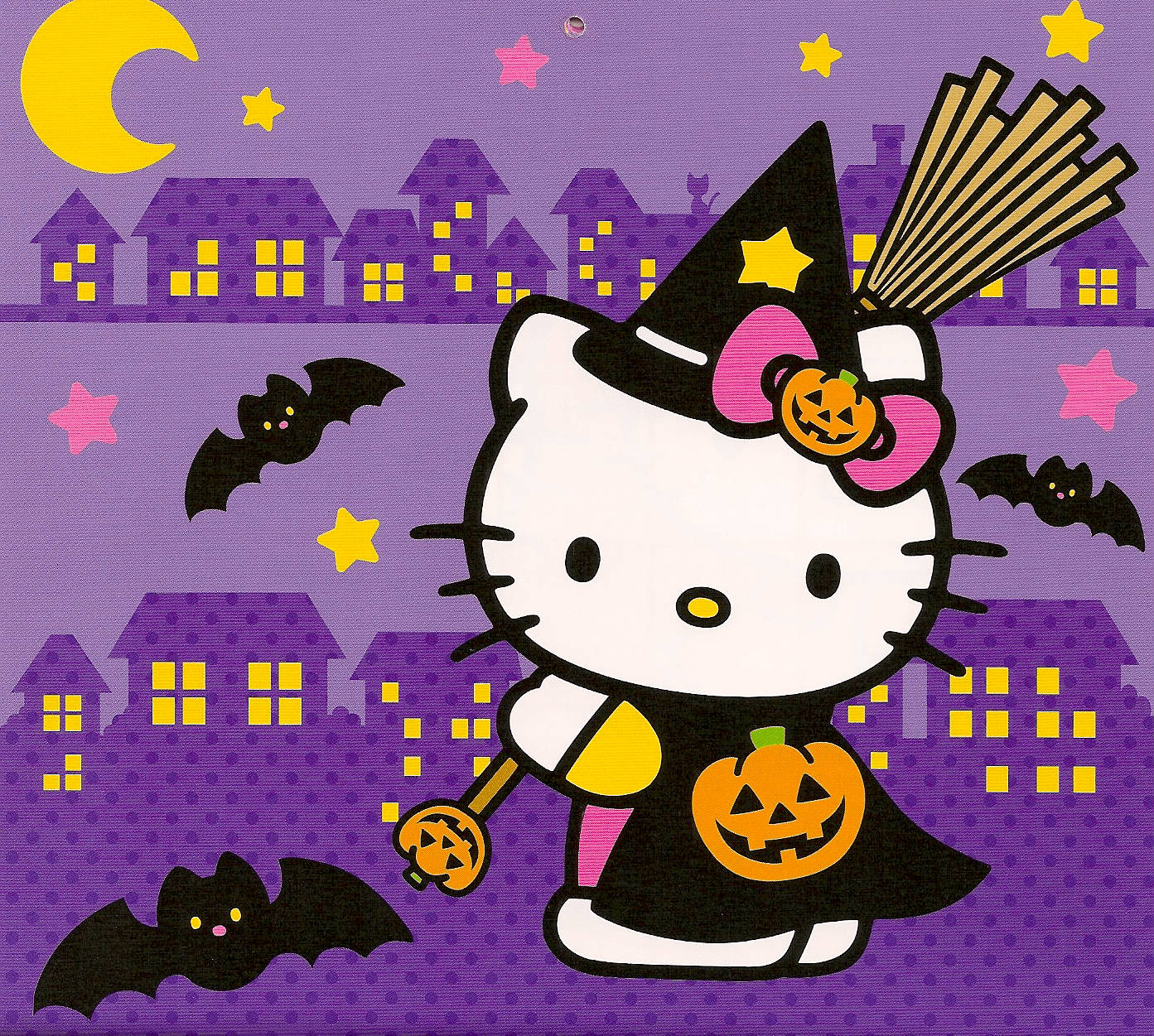Hello Kitty 萬聖節可愛女巫 壁紙