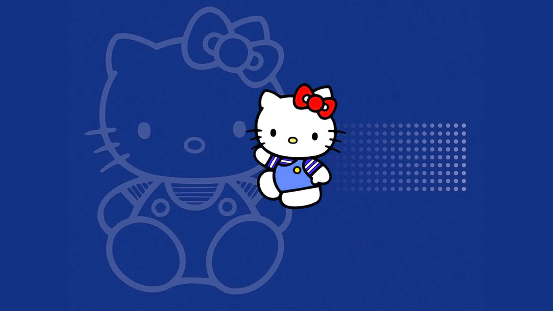 海軍藍Hello Kitty背景 壁紙