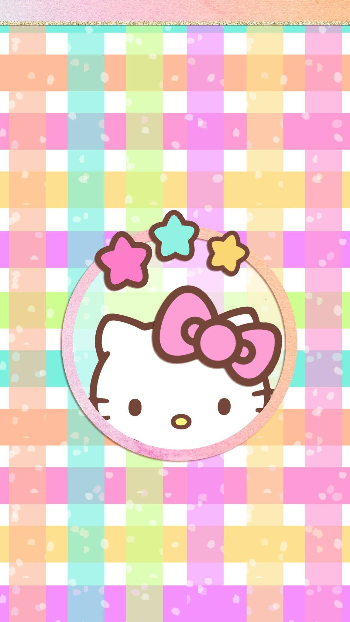 Hello Kitty 卡哇伊編織粉彩 壁紙