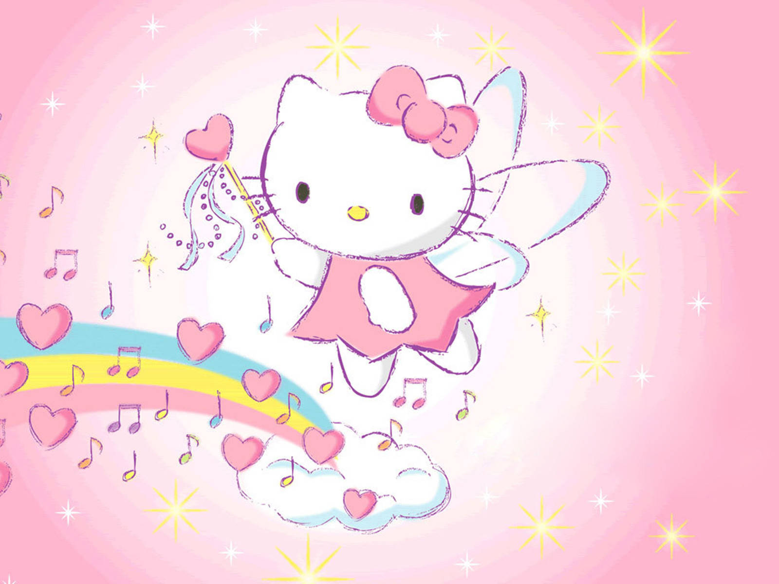 三麗鷗桌面 Hello Kitty 音樂仙子 壁紙