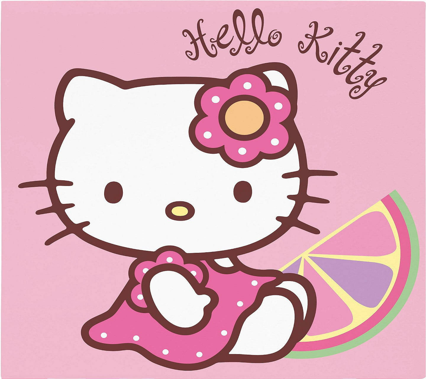 粉紅Hello Kitty與柳橙片 壁紙