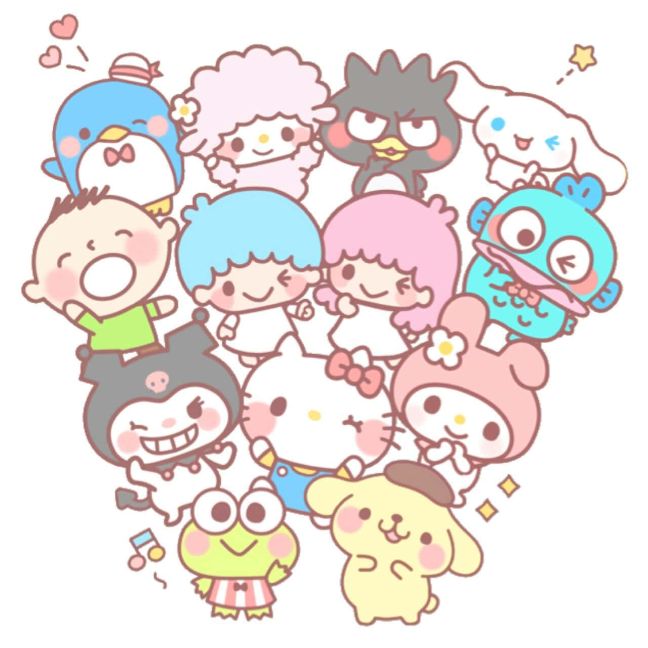 Hello Kitty 與朋友們的合照 壁紙