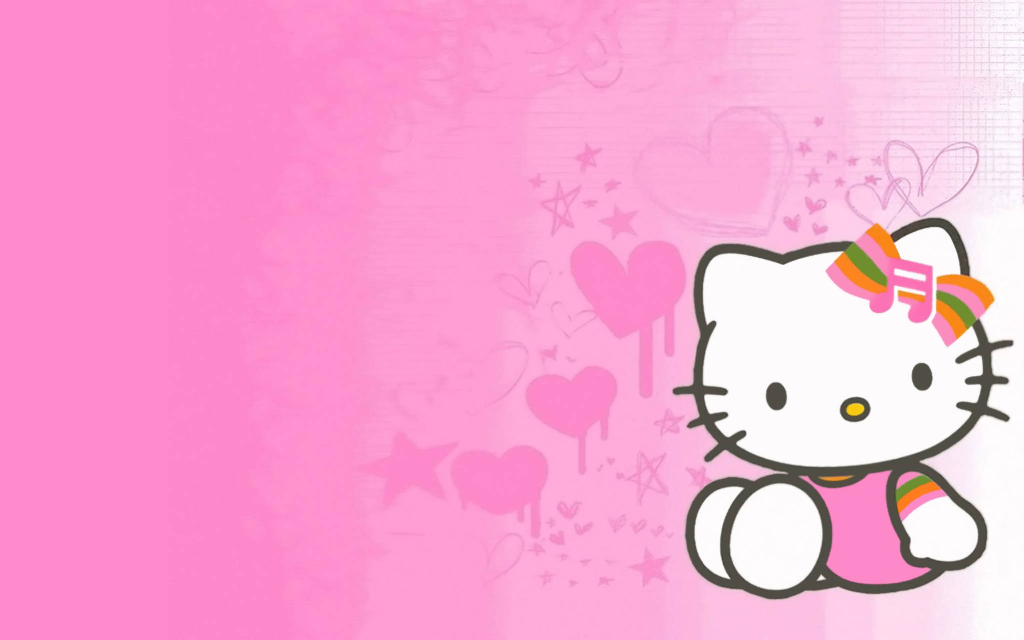Hello Kitty 可愛粉紅藝術 壁紙