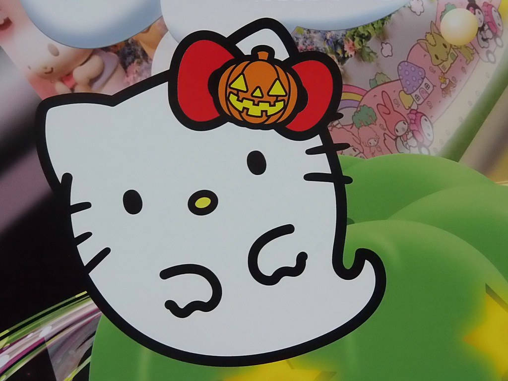 Hello Kitty 萬聖節白色幽靈 壁紙