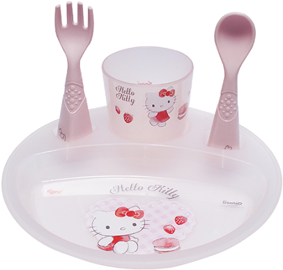 Hello Kitty 嬰兒餐具組 壁紙