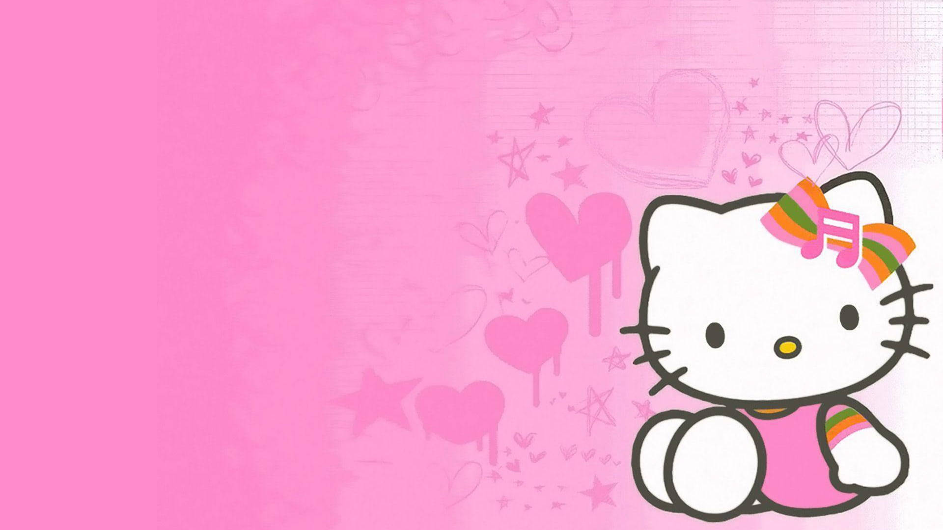 粉紅Hello Kitty活力桌布 壁紙
