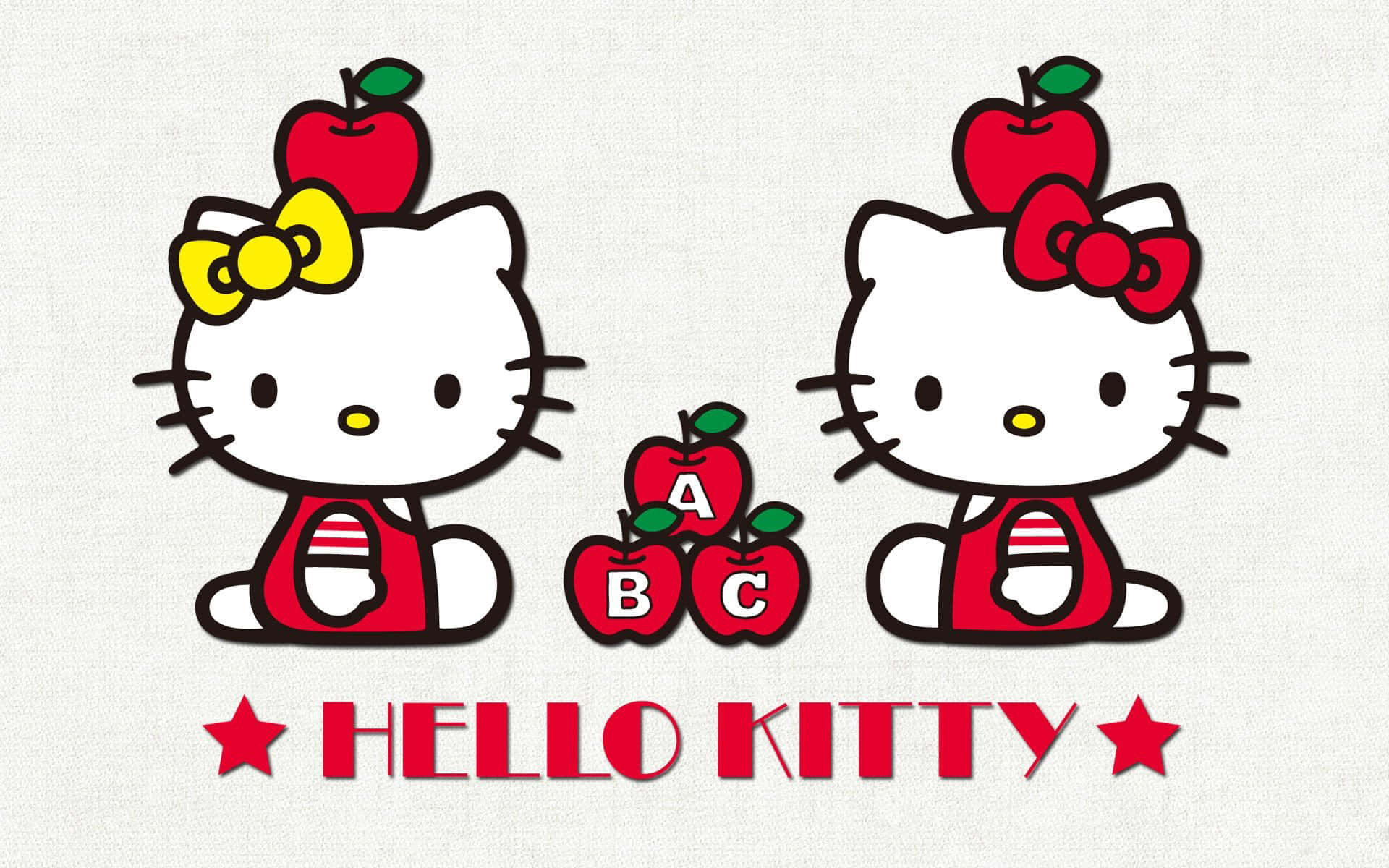 Hello Kitty 與 Mimmy 白色背景 壁紙