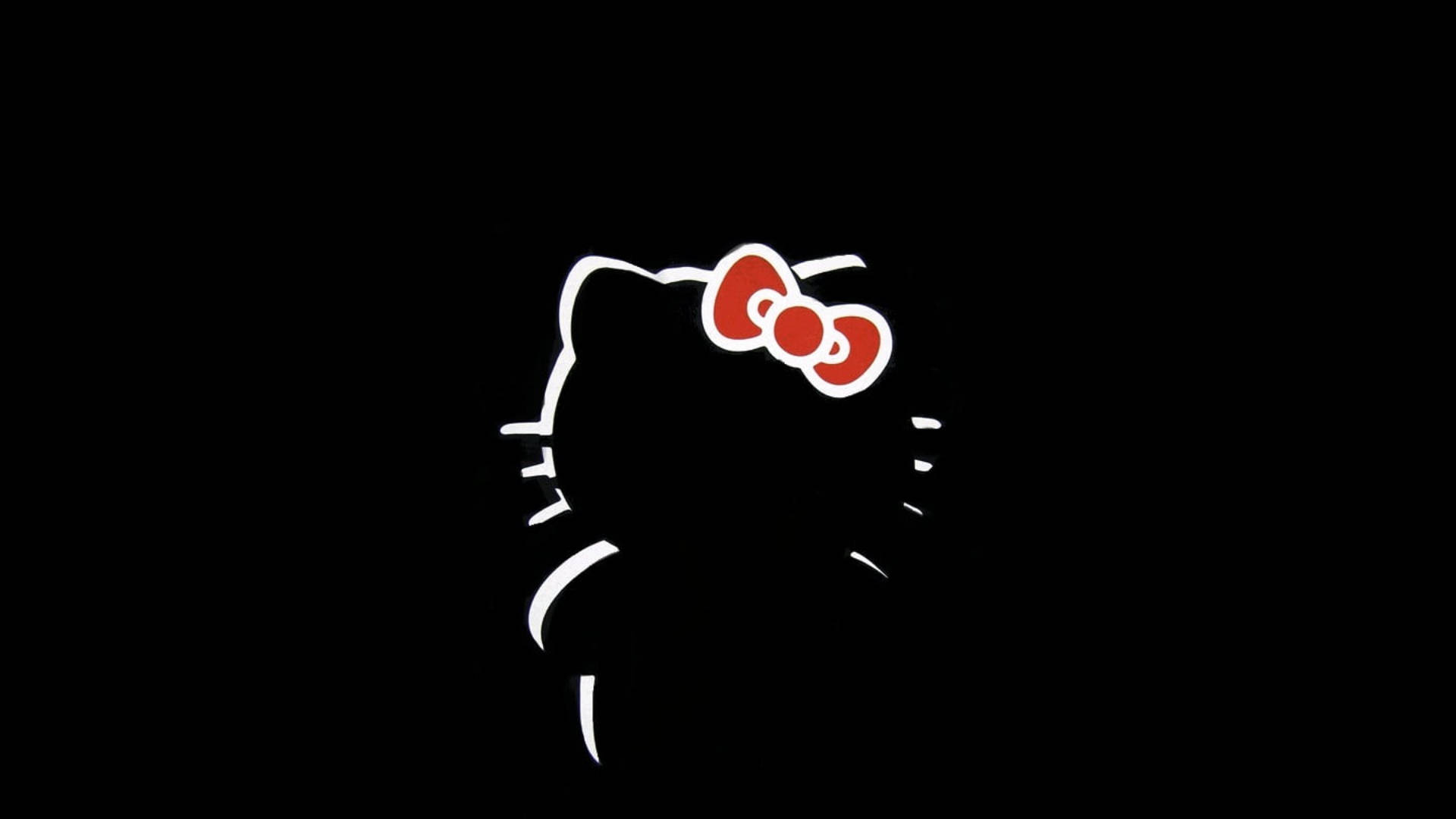 極簡黑款Hello Kitty剪影 壁紙