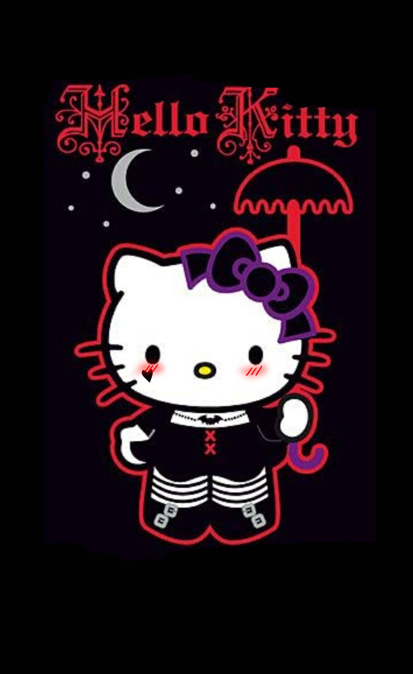 黑色場景服裝Hello Kitty 壁紙