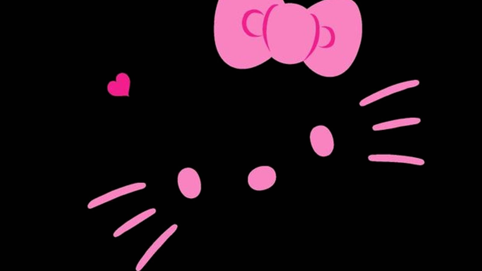 可愛黑色極簡Hello Kitty 壁紙