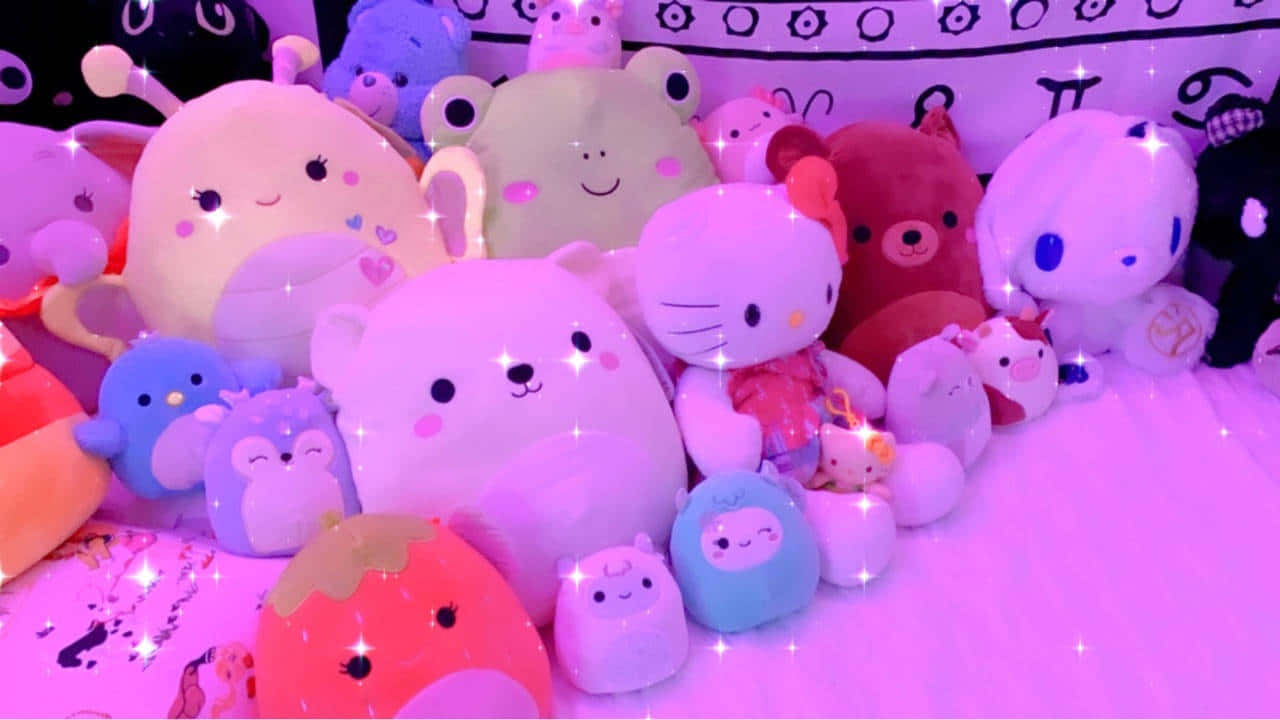 Hello Kitty 與 Squishmallow 角色背景 壁紙